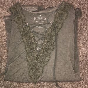 Long sleeve lace top